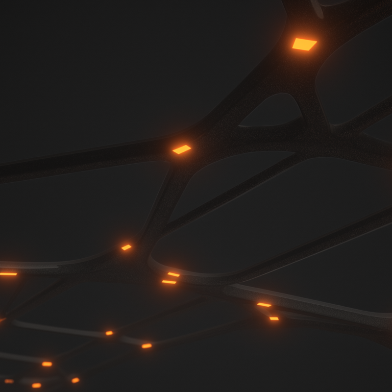 Abstract visualization of interconnected pathways highlighting how vulnerabilities propagate across an enterprise environment.